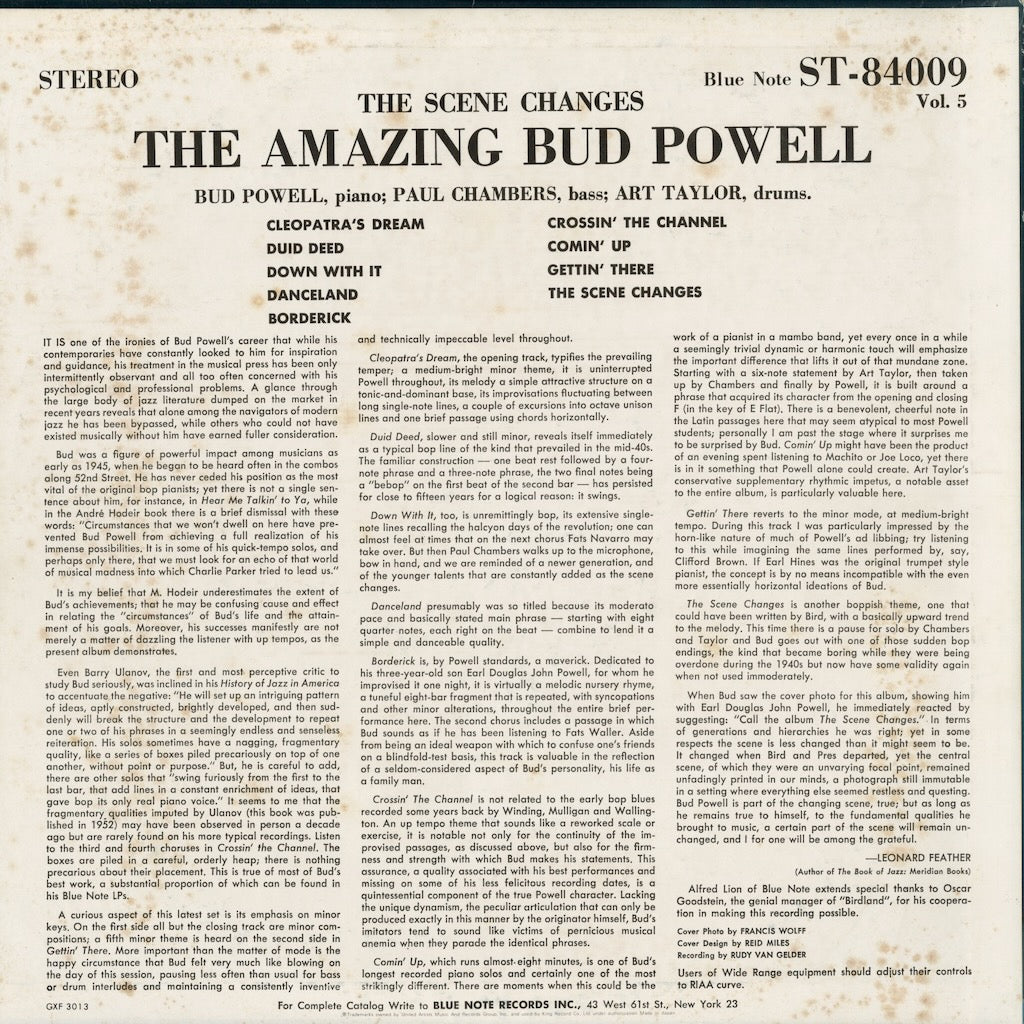 GXF3013 Bud Powell The Scene Changes 中古レコード 通販｜VOXMUSIC