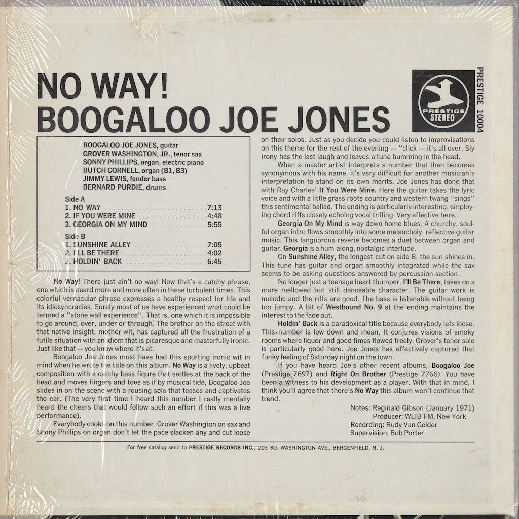 Boogaloo Joe Jones / ブーガルー・ジョー・ジョーンズ / No Way! (10004)