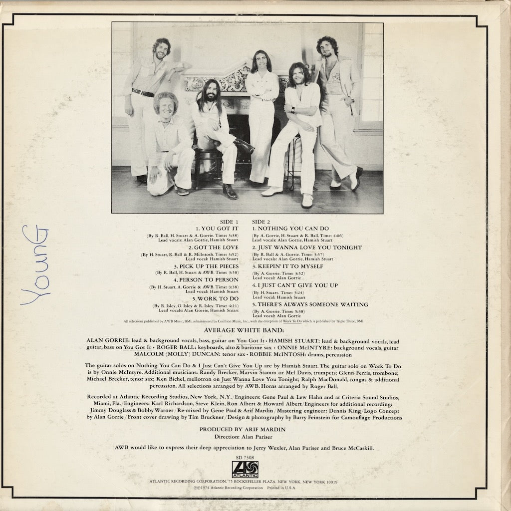 Average White Band - AWB (SD 7308) LP 1975 US Atlantic｜中古LP