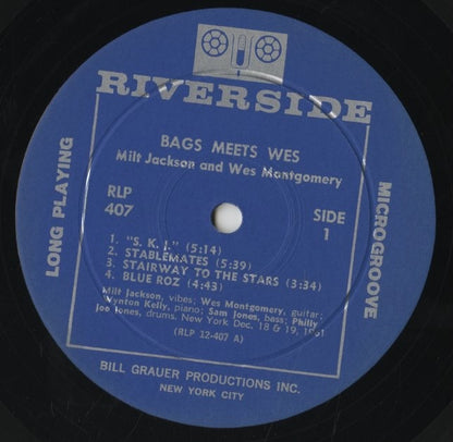 Milt Jackson - Wes Montgomery / ミルト・ジャクソン　ウェス・モンゴメリー / Bags Meets Wes! (RLP 407)