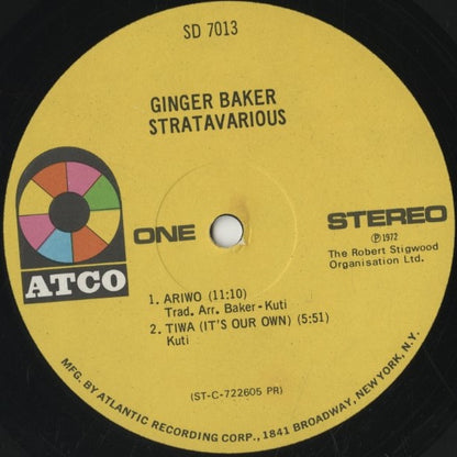 Ginger Baker / ジンジャー・ベイカー / Stratavarious (SD 7013)