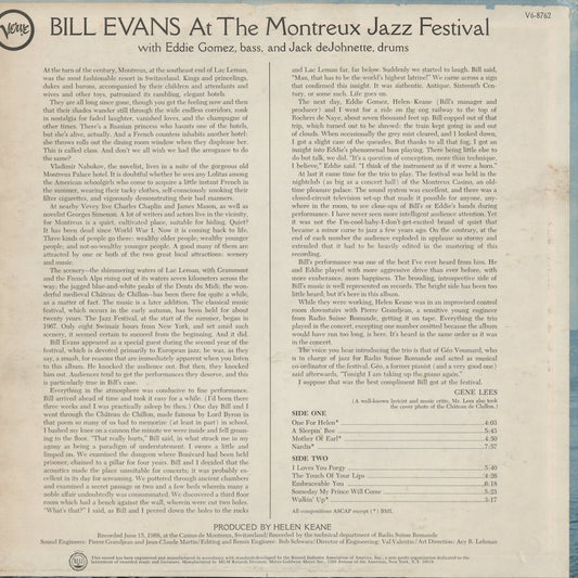 Bill Evans – At The Montreux Jazz Festival (V6/8762) LP 1968 US Verve | 中古LP