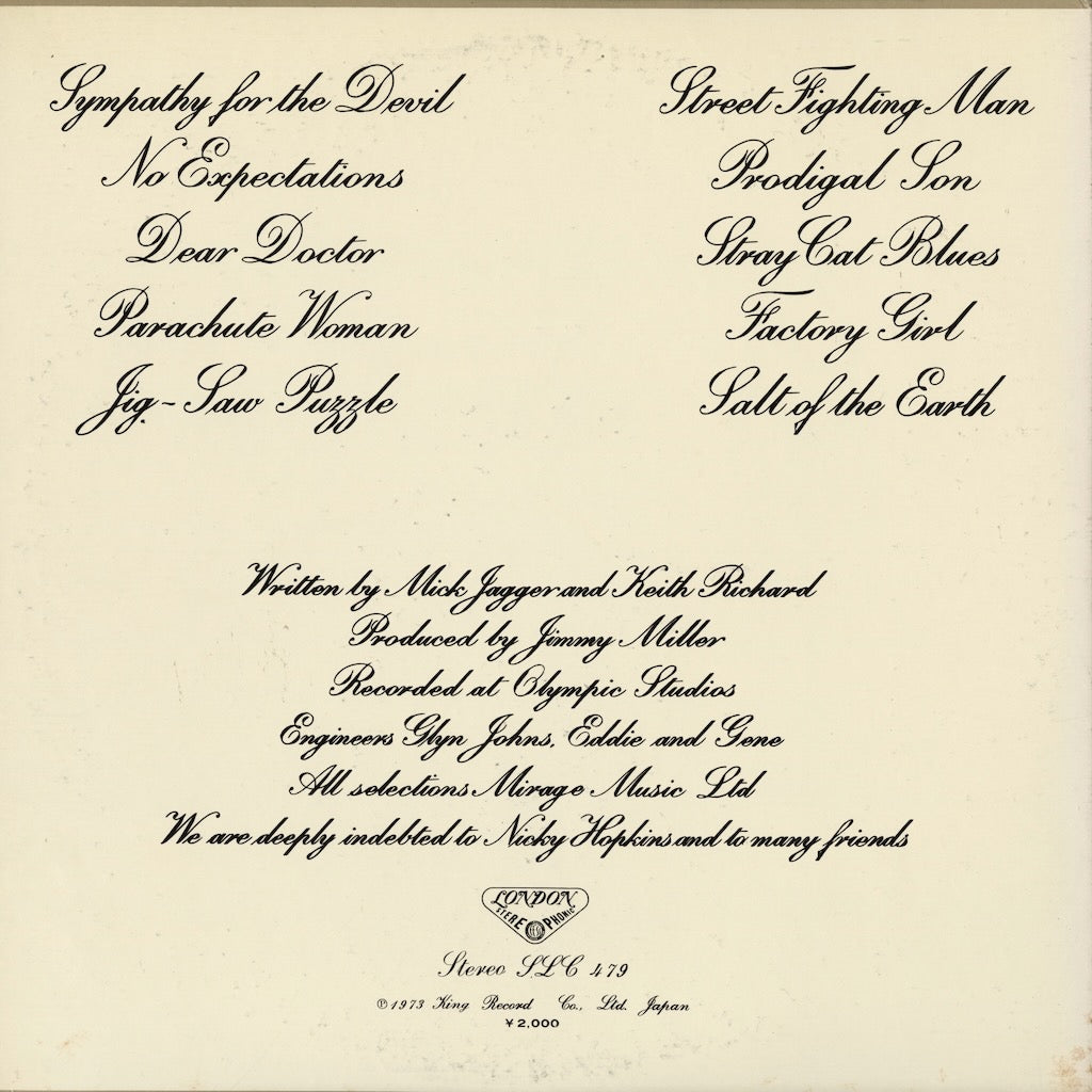 Rolling Stones / ローリング・ストーンズ / Beggars Banquet (SLC-479)