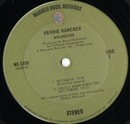 Herbie Hancock – MWANDISHI (WS 1898) LP 1971 US Warner Bros｜中古LP
