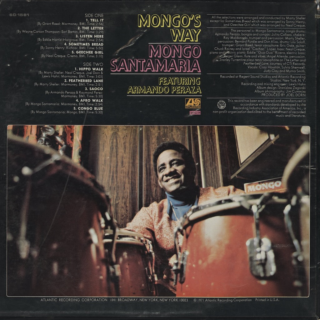 Mongo Santamaria - Mongo's Way (SD 1581) LP 1971 US Atlantic｜中古LP