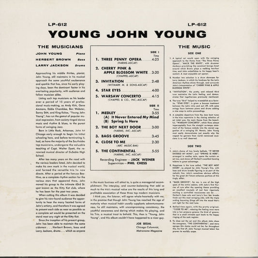 The John Young Trio - Young John Young (LP-612) US Argo｜中古LP