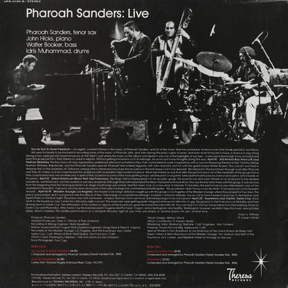Pharoah Sanders / ファラオ・サンダース / Live (UPS-2190-B) 1983 JPN Pressing