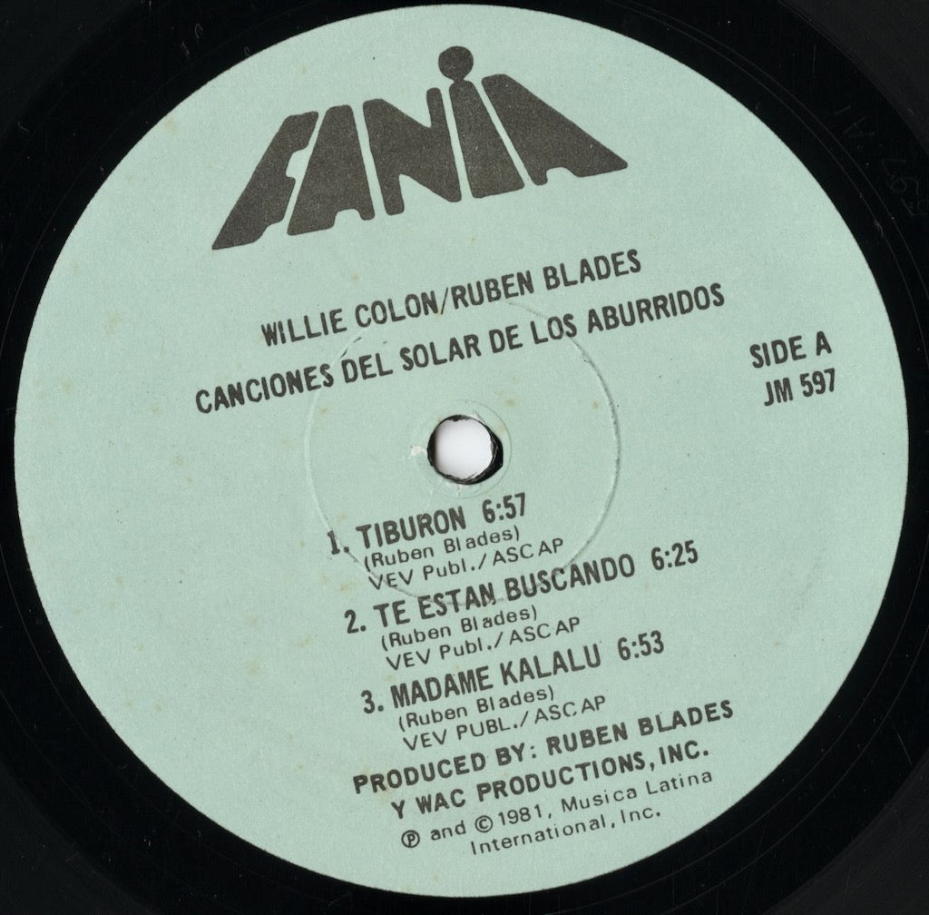 Willie Colon & Ruben Blades - Canciones Del Solar De Los Aburridos (JM597) LP 1981 US Fania｜中古LP