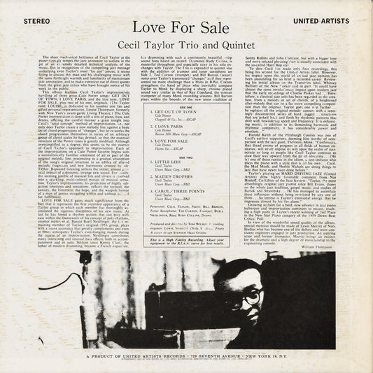 Cecil Taylor – Love For Sale (GXC 3133) LP 1976 JPN United Artist/キングレコード | 中古LP