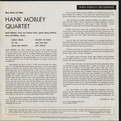 Hank Mobley / ハンク・モブレー / Hank Mobley Quartet -10 (BLP 5066)