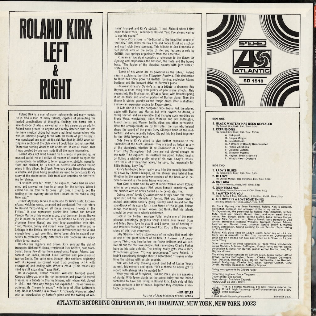 Roland Kirk / ローランド・カーク / Left & Right (SD 1518)