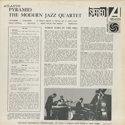 The Modern Jazz Quartet / モダン・ジャズ・カルテット / Pyramid (SD 1325)