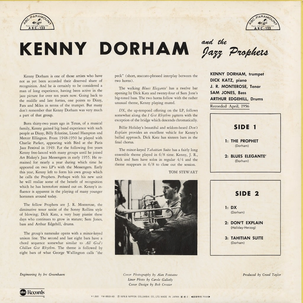 Kenny Dorham / ケニー・ドーハム / And The Jazz Prophets – Vol. 1 (YW-8503-AB)