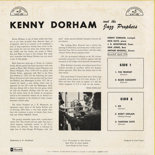 Kenny Dorham / ケニー・ドーハム / And The Jazz Prophets – Vol. 1 (YW-8503-AB)