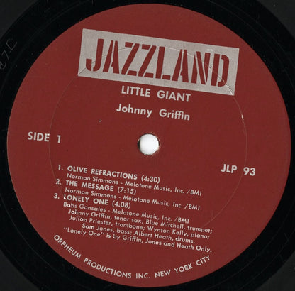 Johnny Griffin – The Little Giant (JLP 93) LP 1960's US Jazzland｜中古LP