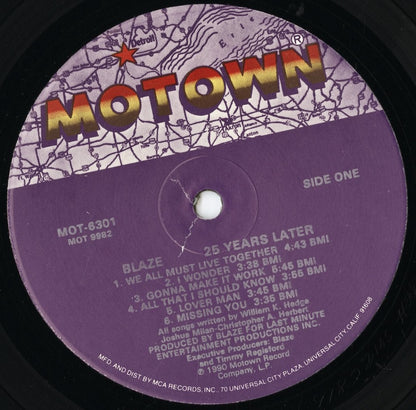 Blaze - 25 Years Later (MOT-6301) LP 1990 US Motown｜中古LP