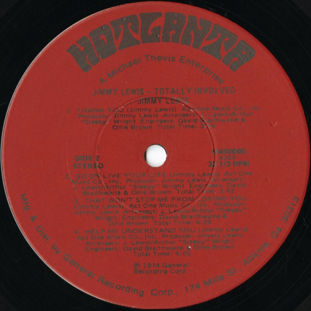 Jimmy Lewis / ジミー・ルイス / Totally Involved (HA 500000)