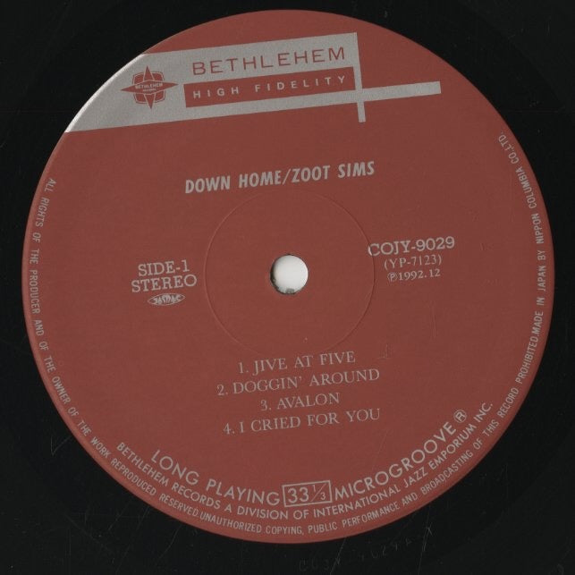 Zoot Sims / ズート・シムズ / Down Home (COJY-9029) – VOXMUSIC WEBSHOP