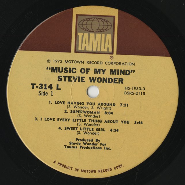Stevie Wonder / スティーヴィー・ワンダー / Music Of My Mind (T-314 L)