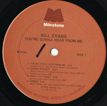 Bill Evans - You're Gonna Hear From Me (M-9164) 1988 US Milestone｜中古LP