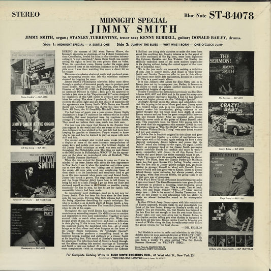 Jimmy Smith - Midnight Special (BN 4078) 1992 JPN Blue Note｜中古LP