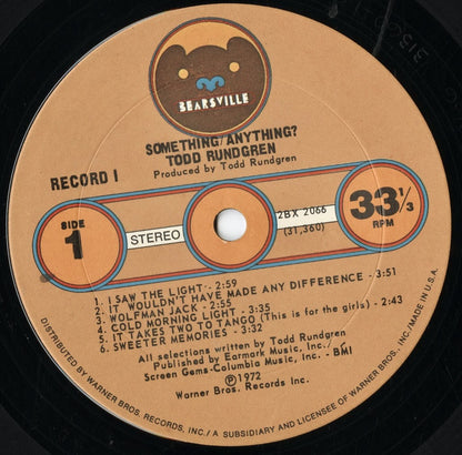 Todd Rundgren - Something / Anything? (2BX 2066) LP 1972 US Bearsville｜中古LP