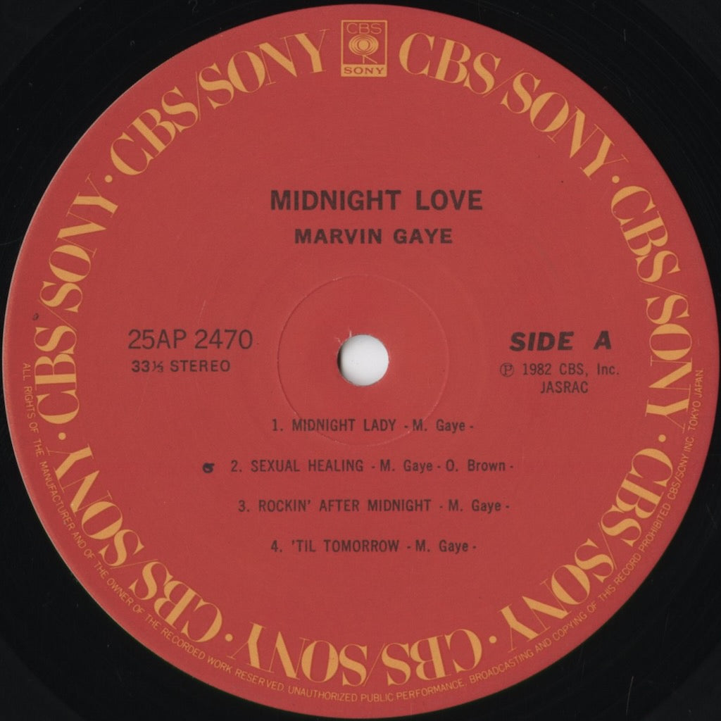 Marvin Gaye - Midnight Love (25AP 2470) 1982 JPN CBS/Sony｜中古LP
