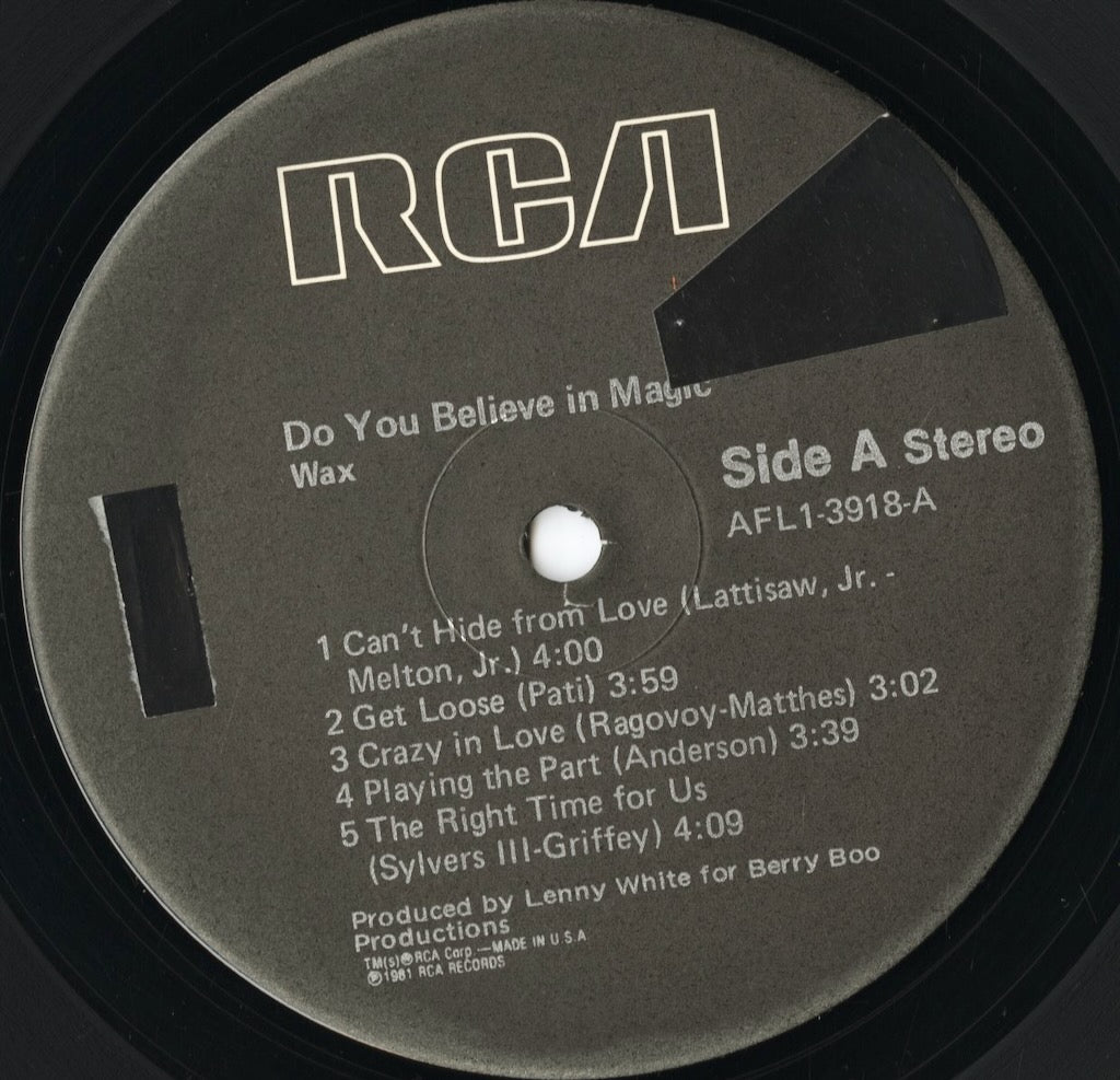 Wax - Do You Believe In Magic (AFL1-3918) LP 1981 US RCA｜中古LP
