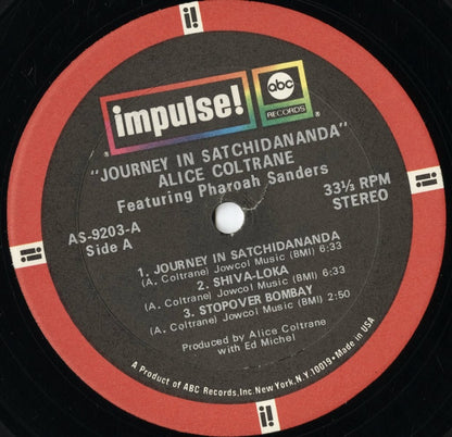 Alice Coltrane - Journey In Satchidananda (AS 9203) LP 1971 US Impulse｜中古LP
