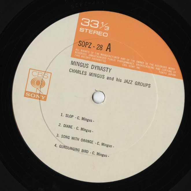 Charles Mingus And His Jazz Groups / チャールズ・ミンガス / Mingus Dynasty (SOPZ 28)