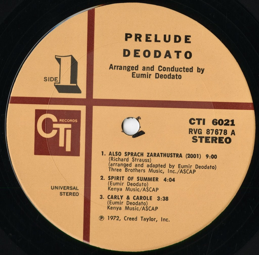 Deodato - Prelude LP 1973 US CTI September 13 ジャズファンク
