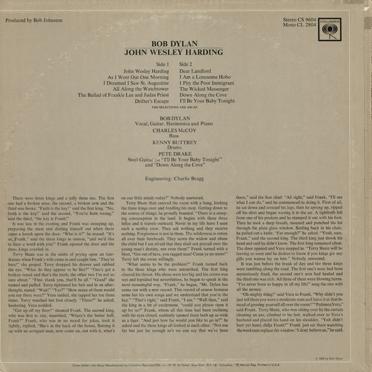 Bob Dylan - John Wesley Harding (CS 9604) 1968 US Columbia STEREO｜中古LP