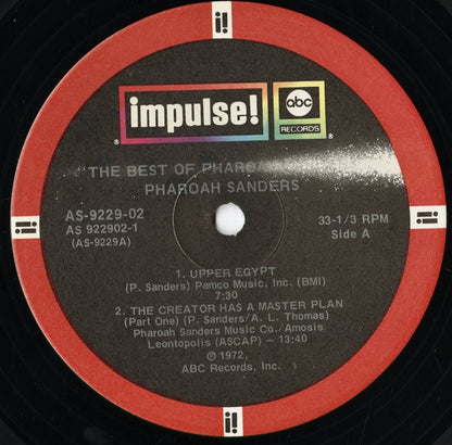 Pharoah Sanders - The Best Of Pharoah Sanders (AS-9229-02) 1972 US Impulse｜中古LP