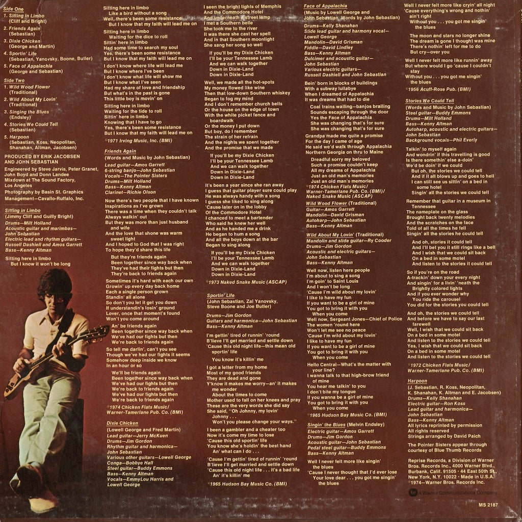 John Sebastian - Tarzana Kid (MS 2187) 1974 US Warner Brothers｜中古LP