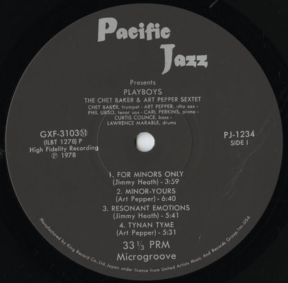 Chet Baker & Art Pepper / チェット・ベイカー アート・ペッパー / Playboys (GXF-3103M)