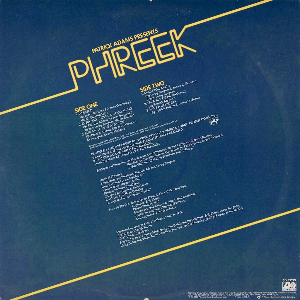 Phreek / フリーク / Patrick Adams Presents Phreek (SD 19213)
