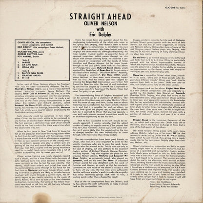 Oliver Nelson - Straight Ahead (OJC-099) LP 1984 US New Jazz / Original Jazz Classics｜中古LP