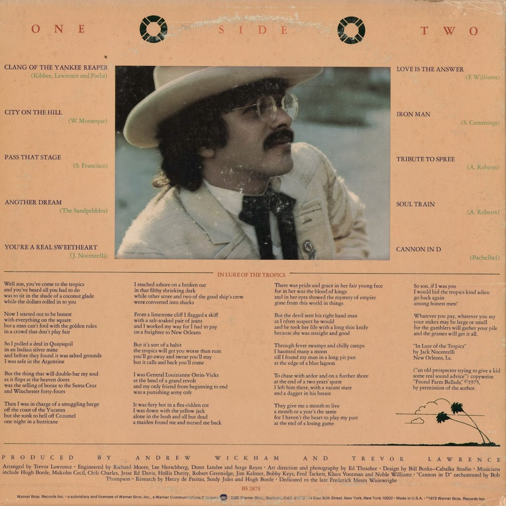Van Dyke Parks - Clang Of The Yankee Reaper (BS 2878) 1975 US Warner Bros.｜中古LP