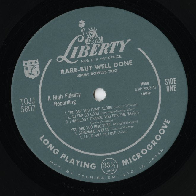 Jimmy Rowles / ジミー・ロウルズ / Rare But Well Done (TOJJ-5807)