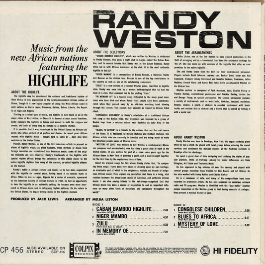 Randy Weston - Music From The New African Nations Featuring The Highlife (CP 456) LP 1963 US Colpix｜中古LP