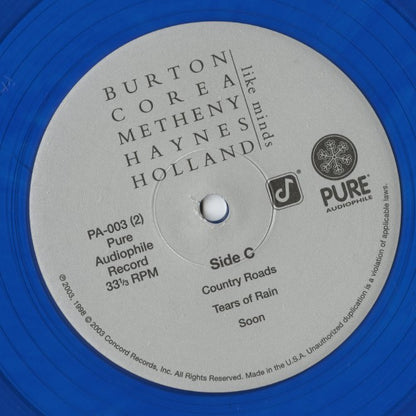 Burton - Corea - Metheny - Haynes - Holland / Like Minds (PA-003) 180g重量盤 2LP ブルー・ヴァイナル