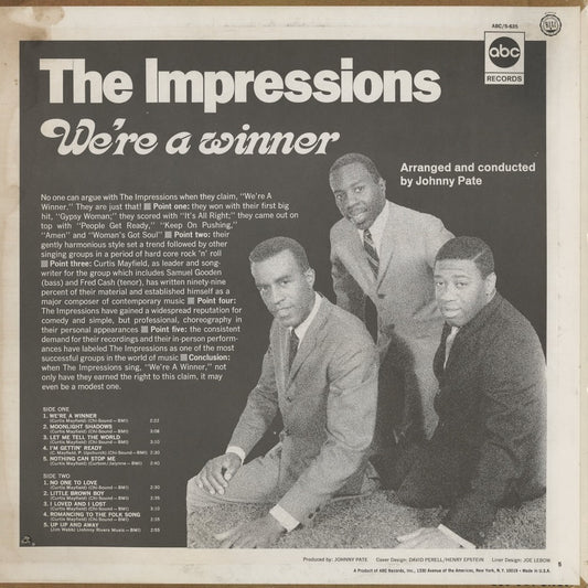 The Impressions – We're A Winner (ABCS-635) LP 1968 US ABC | 中古LP