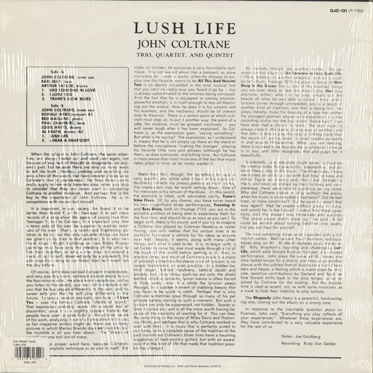 John Coltrane - Lush Life (OJC-131) 1984 US OJC｜中古LP