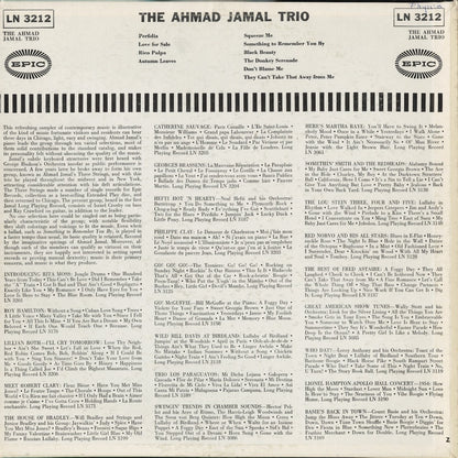 Ahmad Jamal - The Ahmad Jamal Trio (LN 3212) LP 1956 US Epic｜中古LP