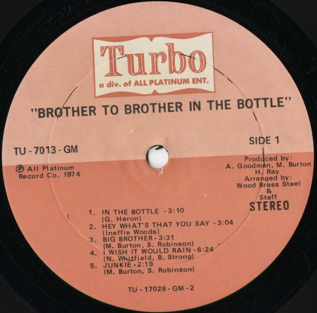 Brother To Brother - In The Bottle (TU-7013GM) 1974 US Turbo｜中古LP