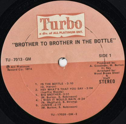 Brother To Brother - In The Bottle (TU-7013GM) 1974 US Turbo｜中古LP