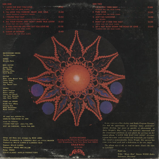 Betty Wright / ベティ・ライト / I Love The Way You Love (SD 33-388)