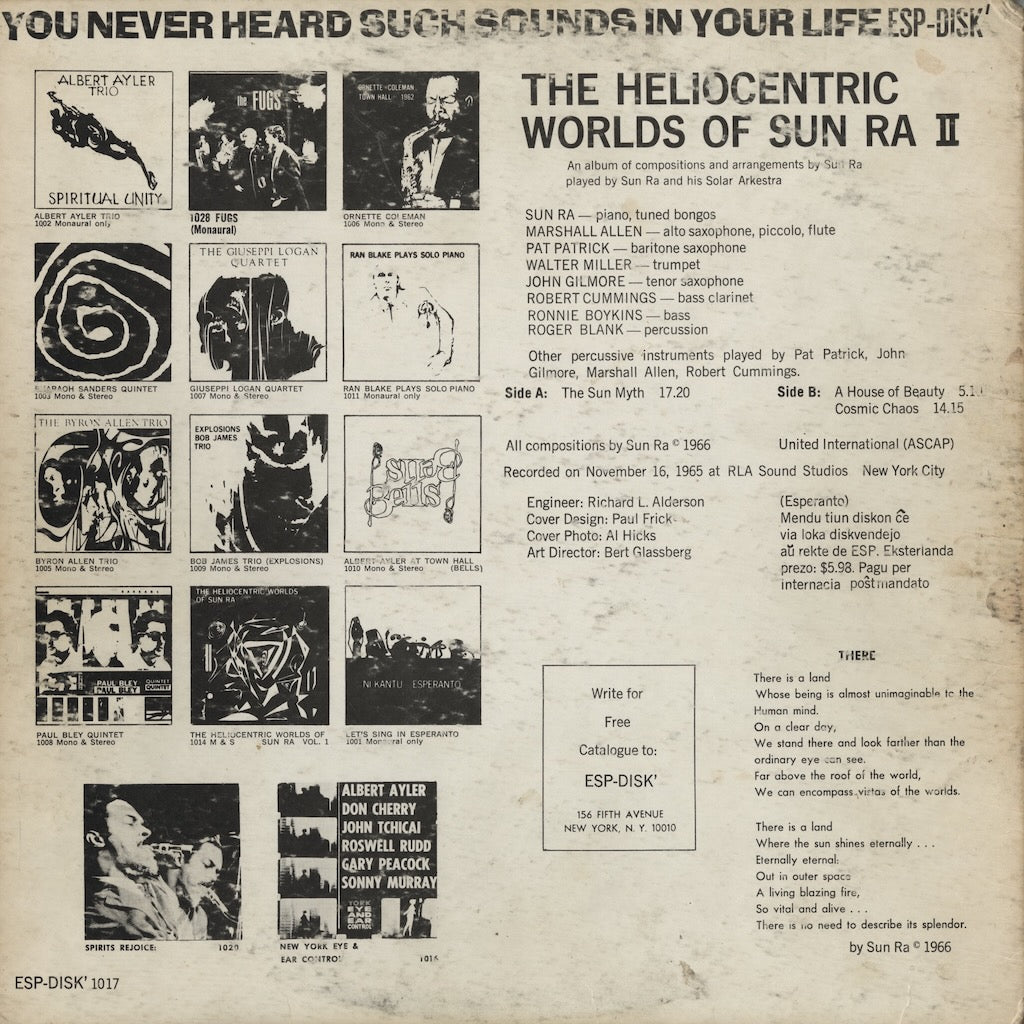 Sun Ra / サン・ラ / The Heliocentric Worlds Of Sun Ra Volume 2 (1017) MONO Version 1 Mix