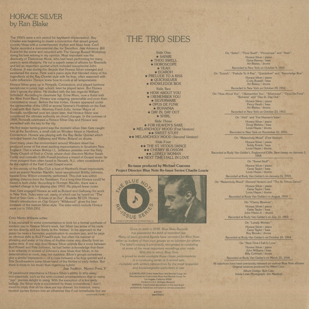 Horace Silver / ホレス・シルヴァー / The Trio Sides (BN-LA474-H2)