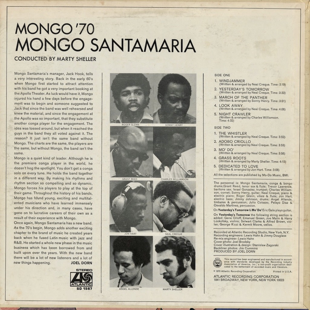 Mongo Santamaria - Mongo '70 (SD 1567) 1970 US Atlantic｜中古LP